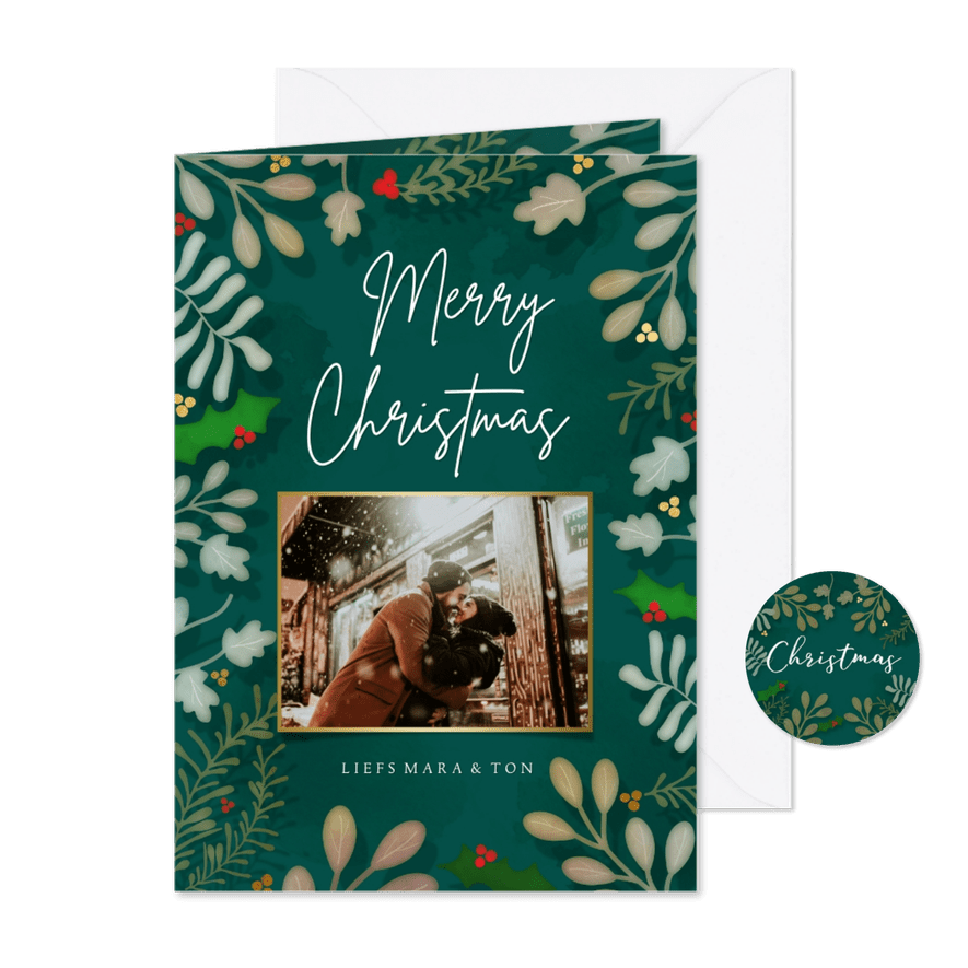 Kerstkaart staand - Botanische kerst - Kaartimpressie