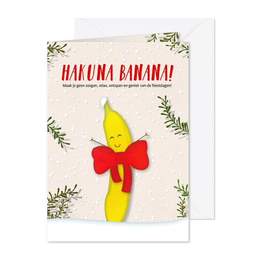 Kerstkaart staand Hakuna Banana! - Kaartimpressie