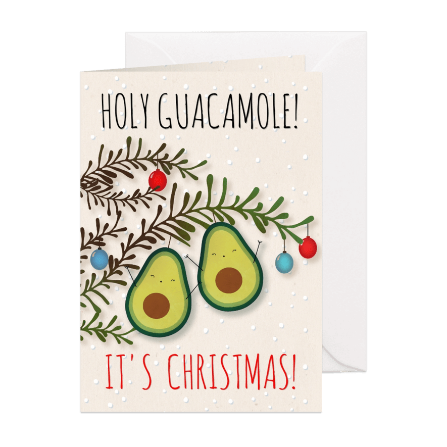 Kerstkaart staand Holy Guacamole! It's Christmas! - Kaartimpressie