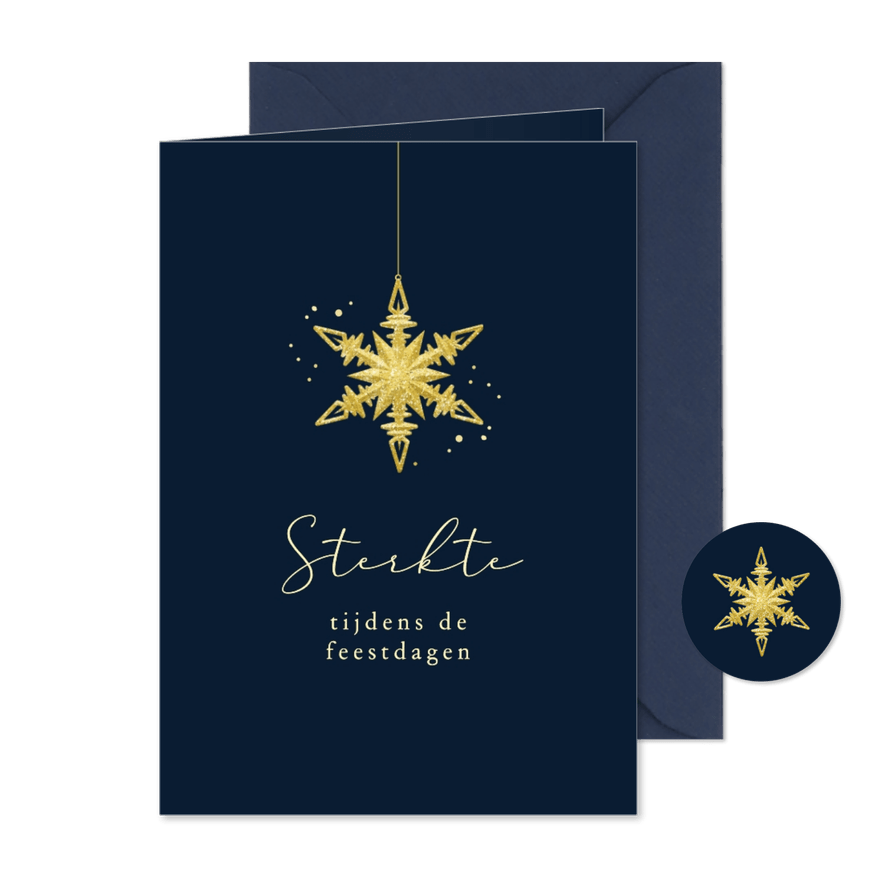 Kerstkaart sterkte tijdens de feestdagen kerstster - Kaartimpressie