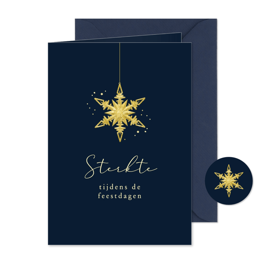 Kerstkaart sterkte tijdens de feestdagen kerstster  - Kaartimpressie