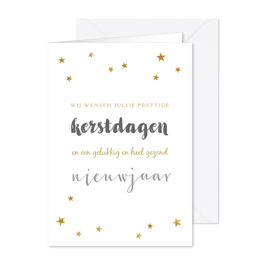Kerstkaart sterretjes typografie - BC - Kaartimpressie