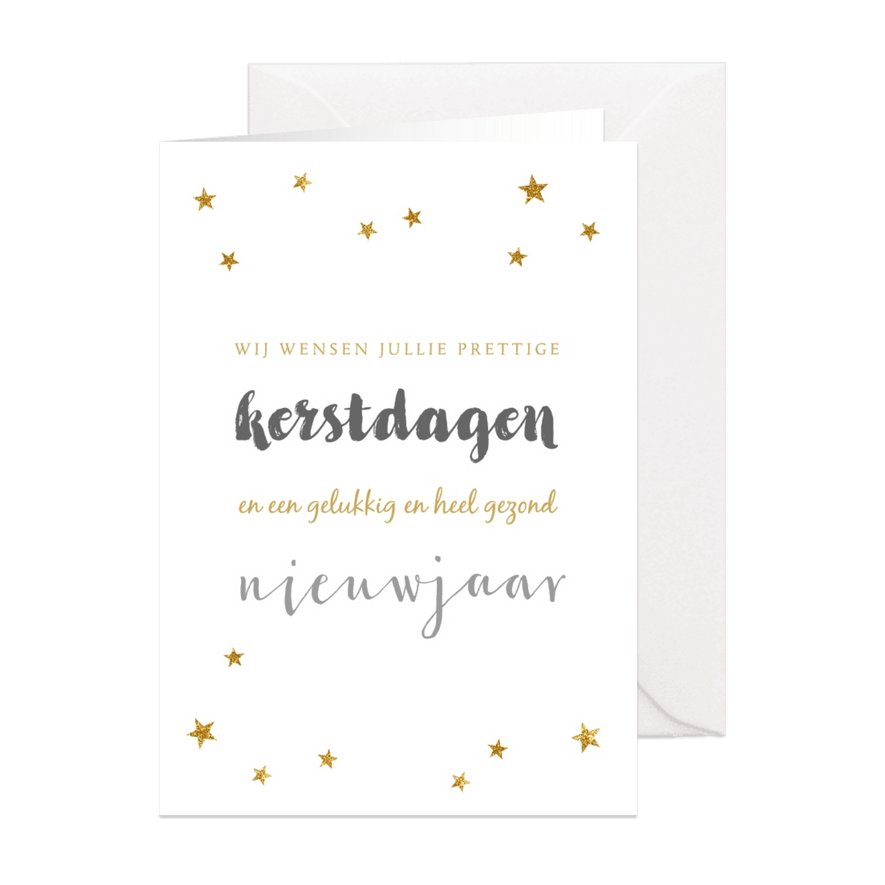 Kerstkaart sterretjes typografie - BC - Kaartimpressie