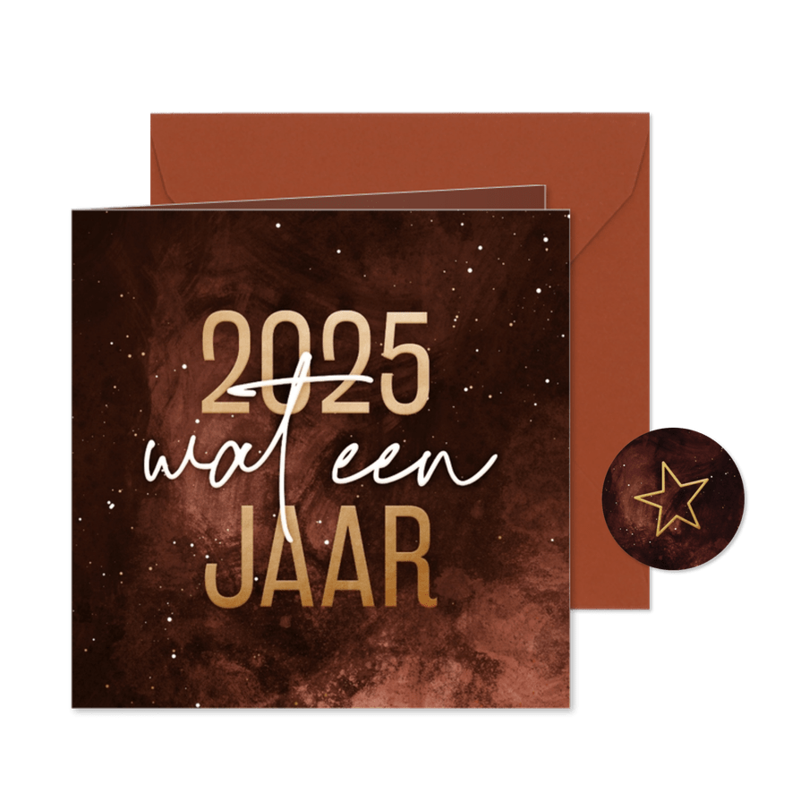 Kerstkaart stijlvol 2025 wat een jaar - Kaartimpressie