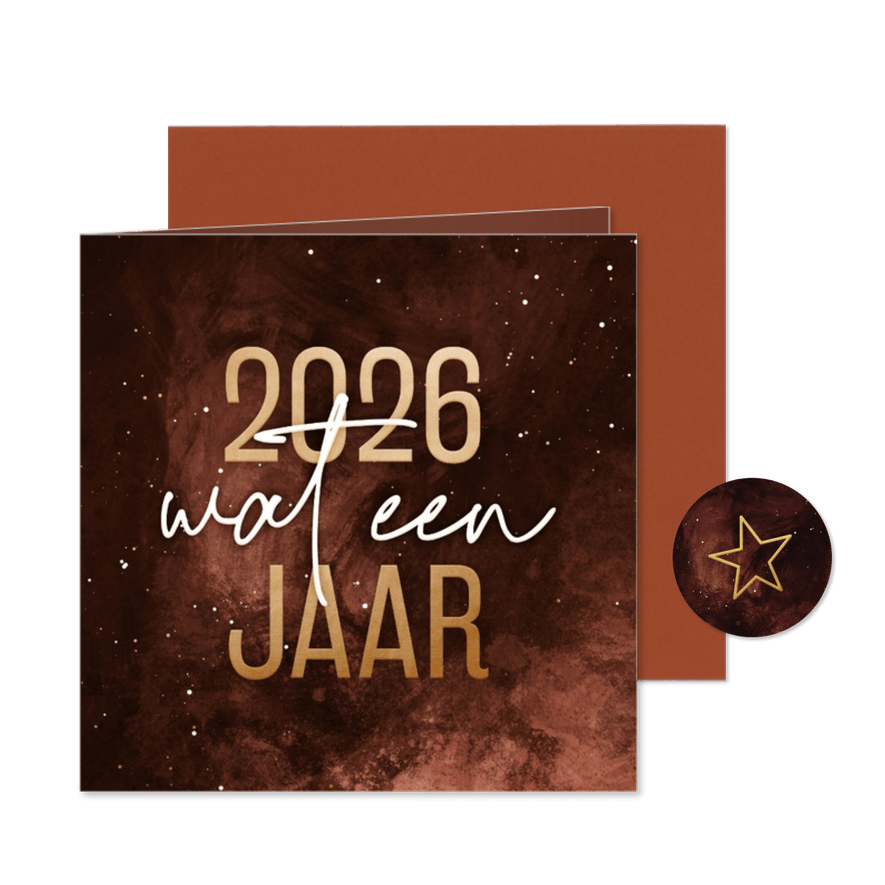 Kerstkaart stijlvol 2026 wat een jaar - Kaartimpressie
