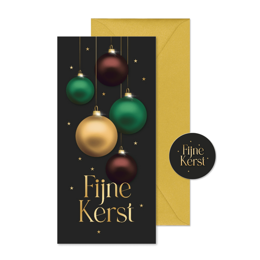 Kerstkaart stijlvolle kerstballen - Kaartimpressie