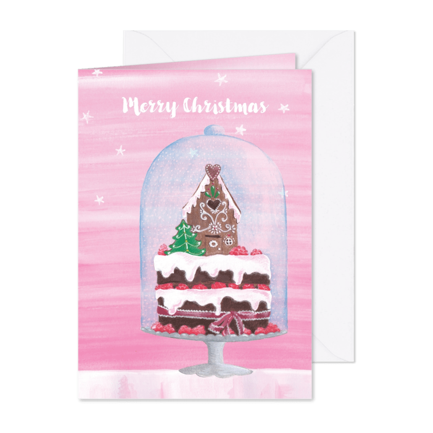 Kerstkaart: Stolp met heerlijk kersttaartje - Kaartimpressie