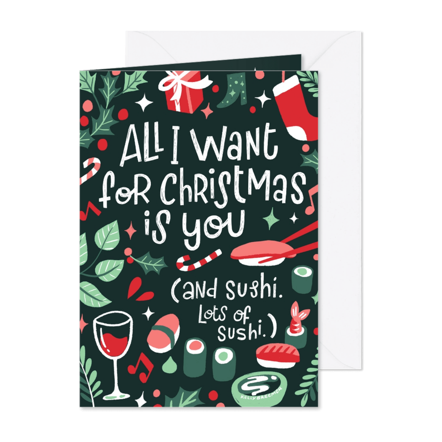 Kerstkaart sushi - Kaartimpressie