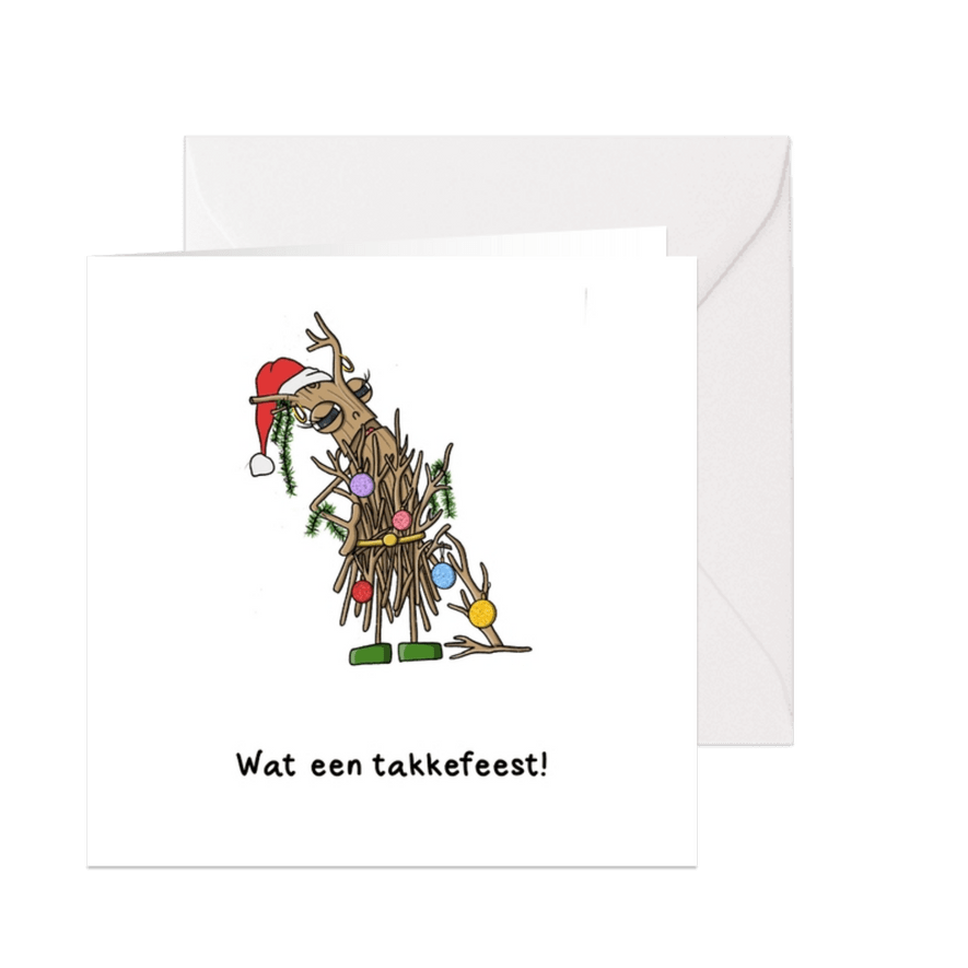 Kerstkaart takkefeest kaart - Kaartimpressie