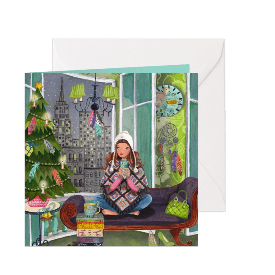 Kerstkaart Tiener Boho - Kaartimpressie