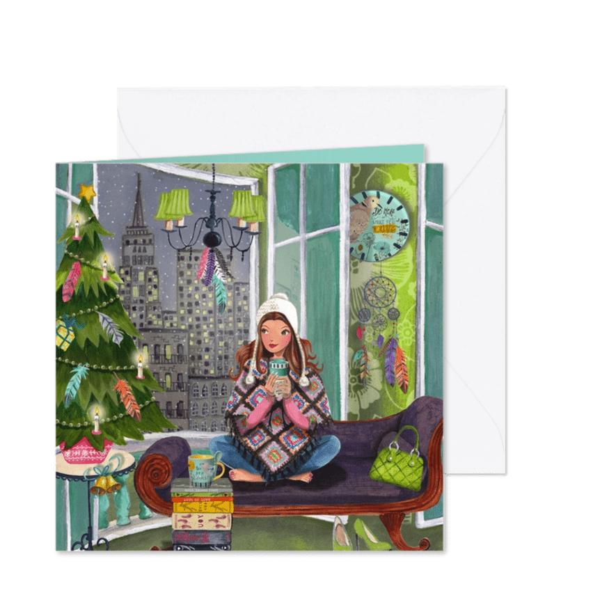 Kerstkaart Tiener Boho - Kaartimpressie