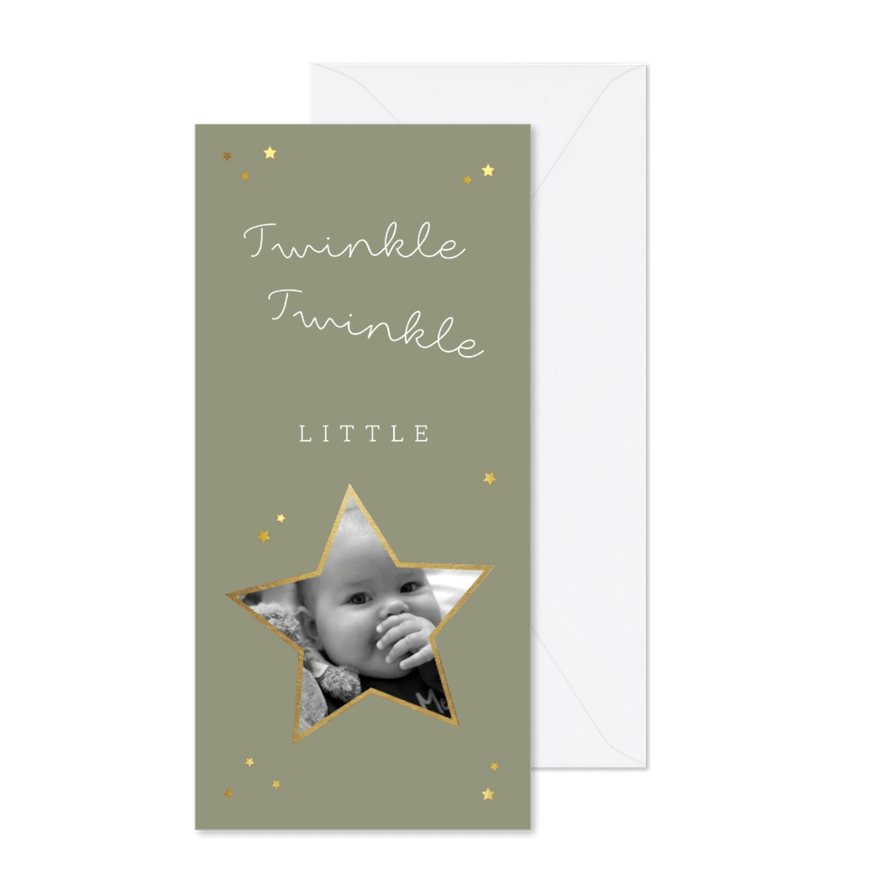 Kerstkaart twinkle twinkle little star - Kaartimpressie