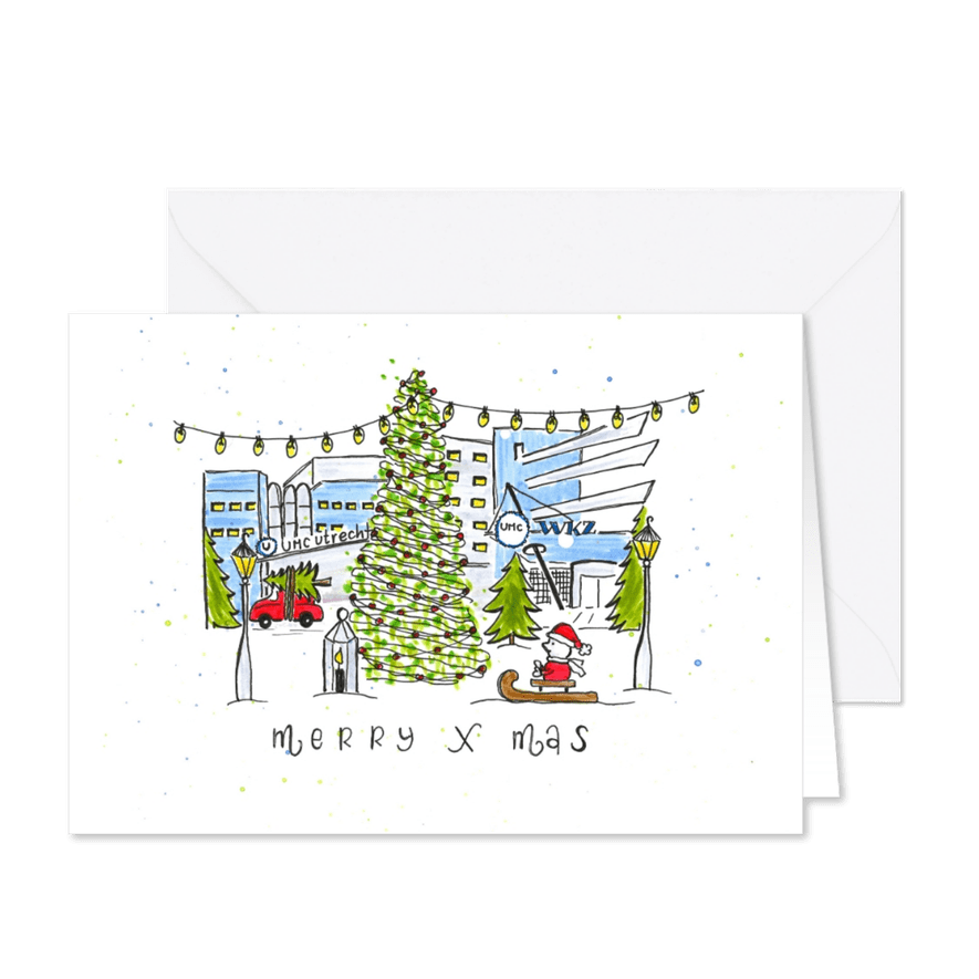 Kerstkaart UMC Utrecht en Wilhelmina Kinderziekenhuis - Kaartimpressie