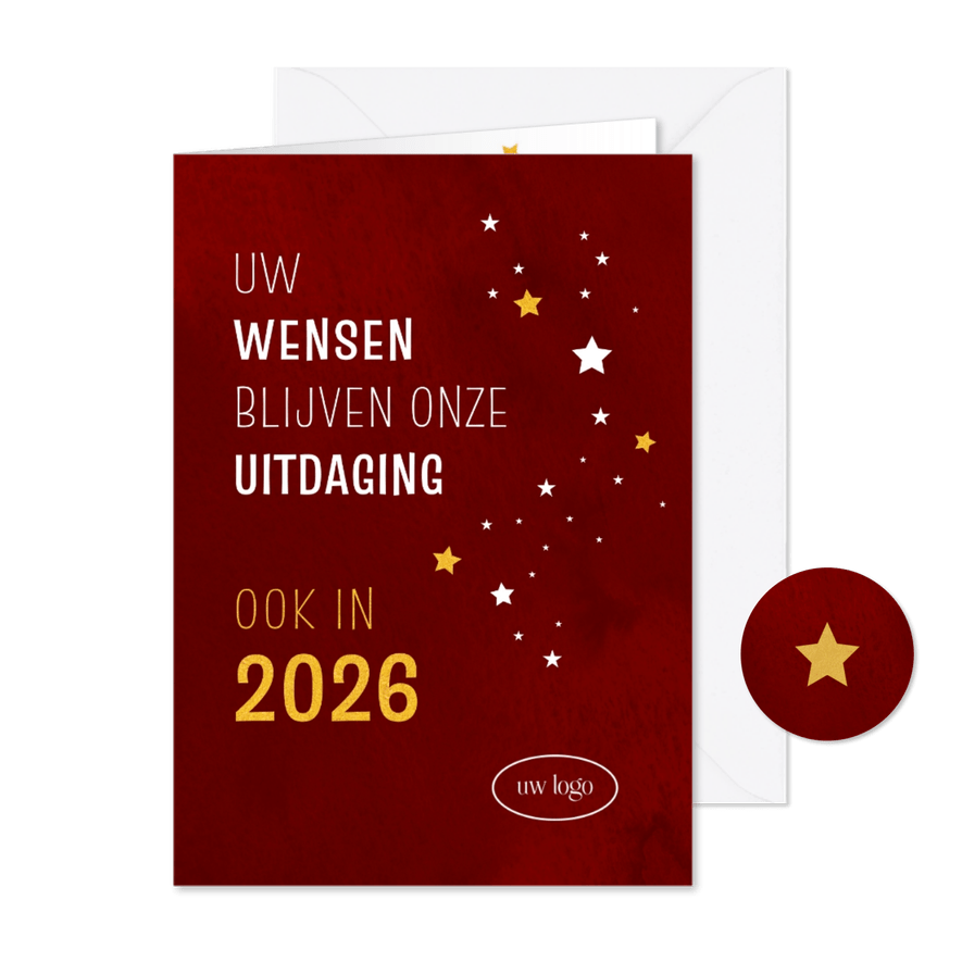 Kerstkaart Uw wensen zijn onze uitdaging - Kaartimpressie