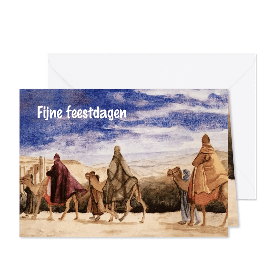 Kerstkaart van dromedarissen - Kaartimpressie