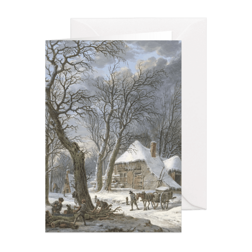 Kerstkaart van Pieter Barbiers, Winterlandschap - Kaartimpressie