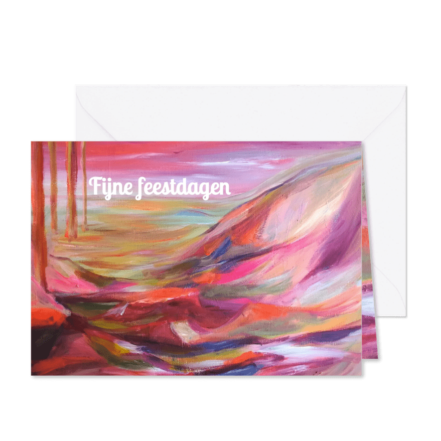 Kerstkaart van warm landschap - Kaartimpressie