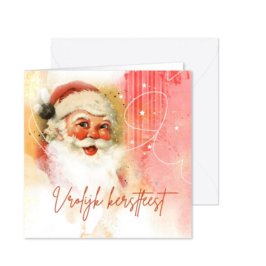 Kerstkaart vrolijk vintage kerst - Kaartimpressie