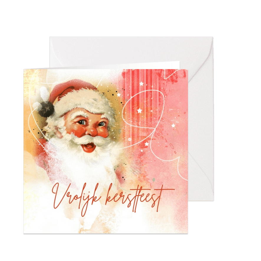 Kerstkaart vrolijk vintage kerst - Kaartimpressie