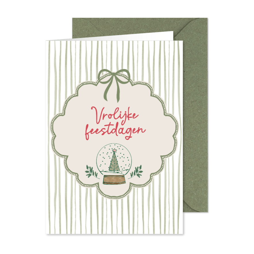 Kerstkaart vrolijke feestdagen kerstwens - Kaartimpressie