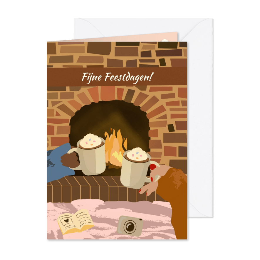 Kerstkaart warme Chocomel GHZ - Kaartimpressie