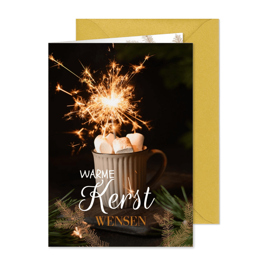 Kerstkaart warme kerstwensen sterretje GHZ - Kaartimpressie