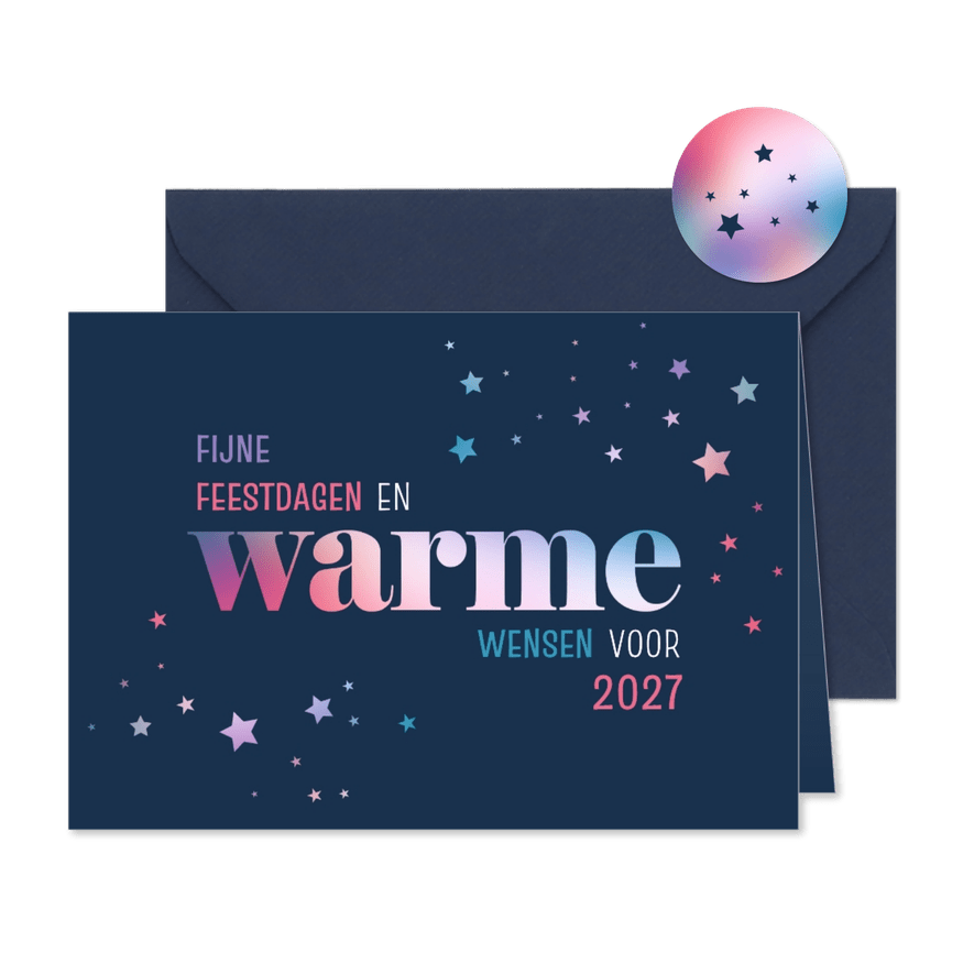 Kerstkaart warme wensen - Kaartimpressie