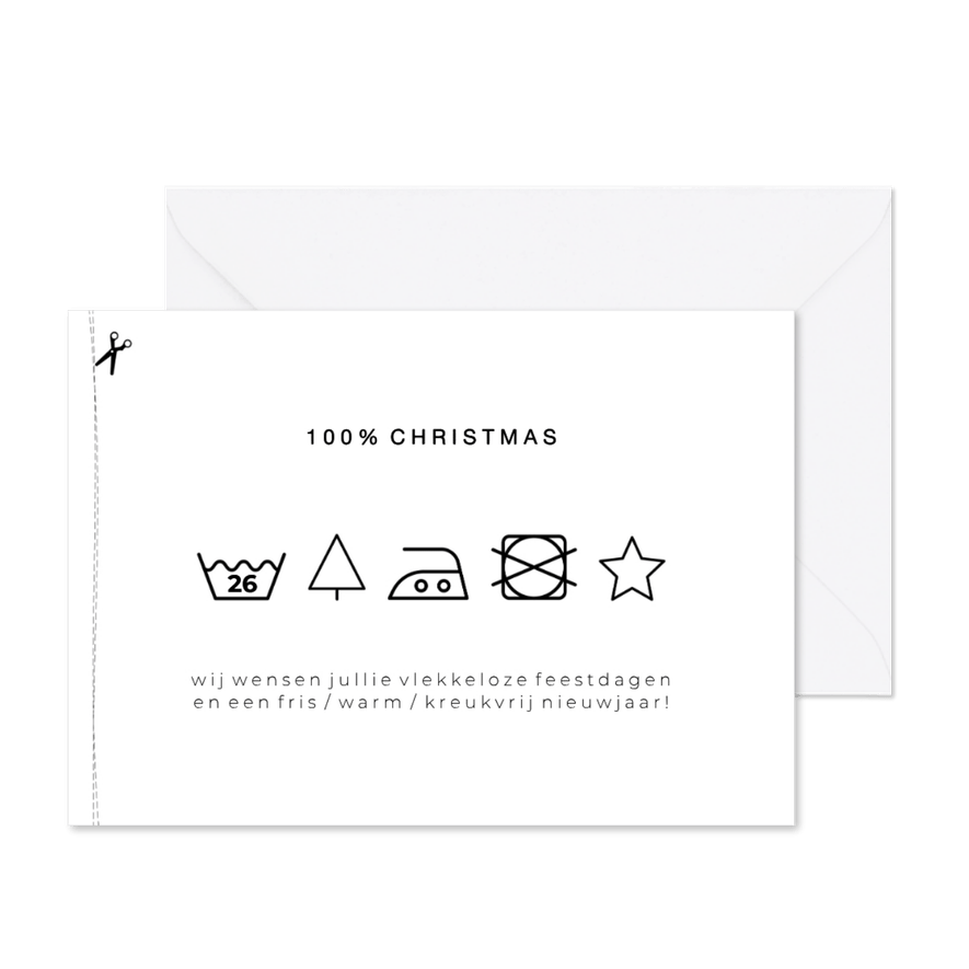 Kerstkaart waslabel - Kaartimpressie