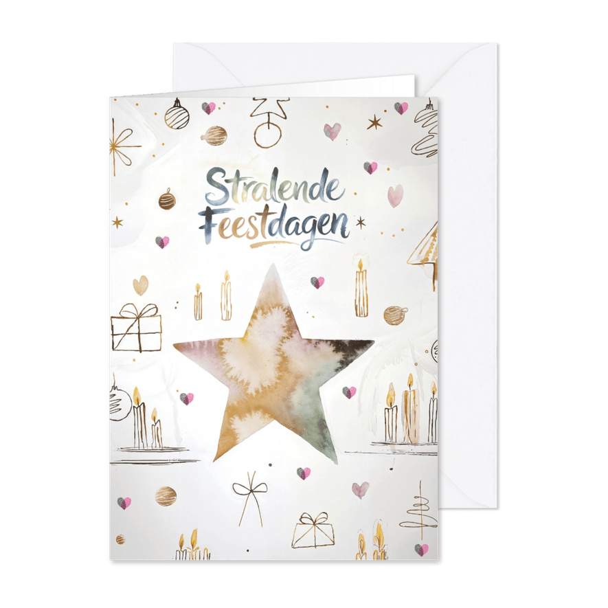 Kerstkaart waterverf Huidfonds - Kaartimpressie