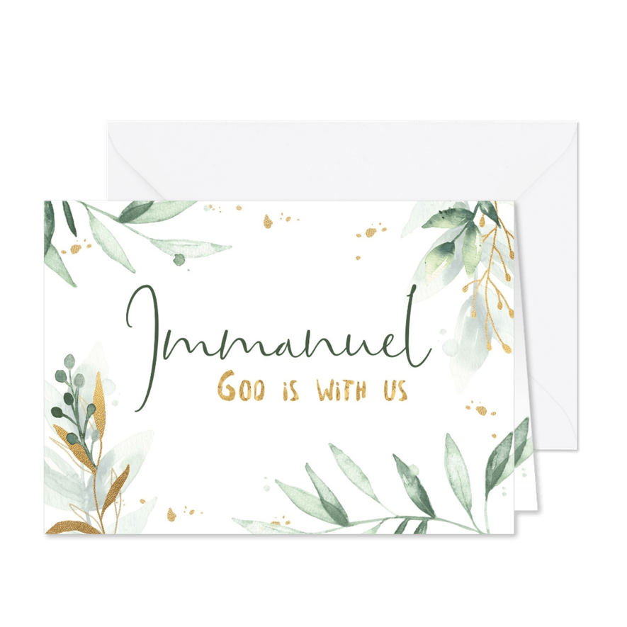 Kerstkaart waterverf Immanuel - Kaartimpressie