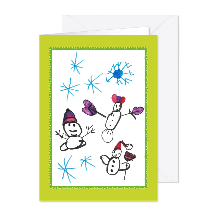 Kerstkaart winter wonderland met de Liedjesfabriek - Kaartimpressie