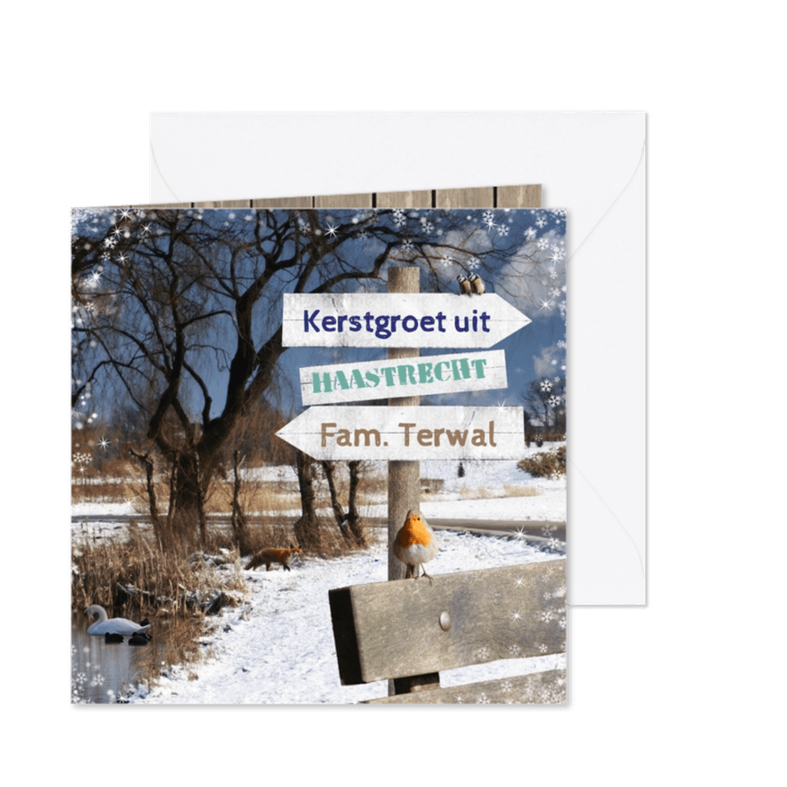 Kerstkaart winters park - Kaartimpressie