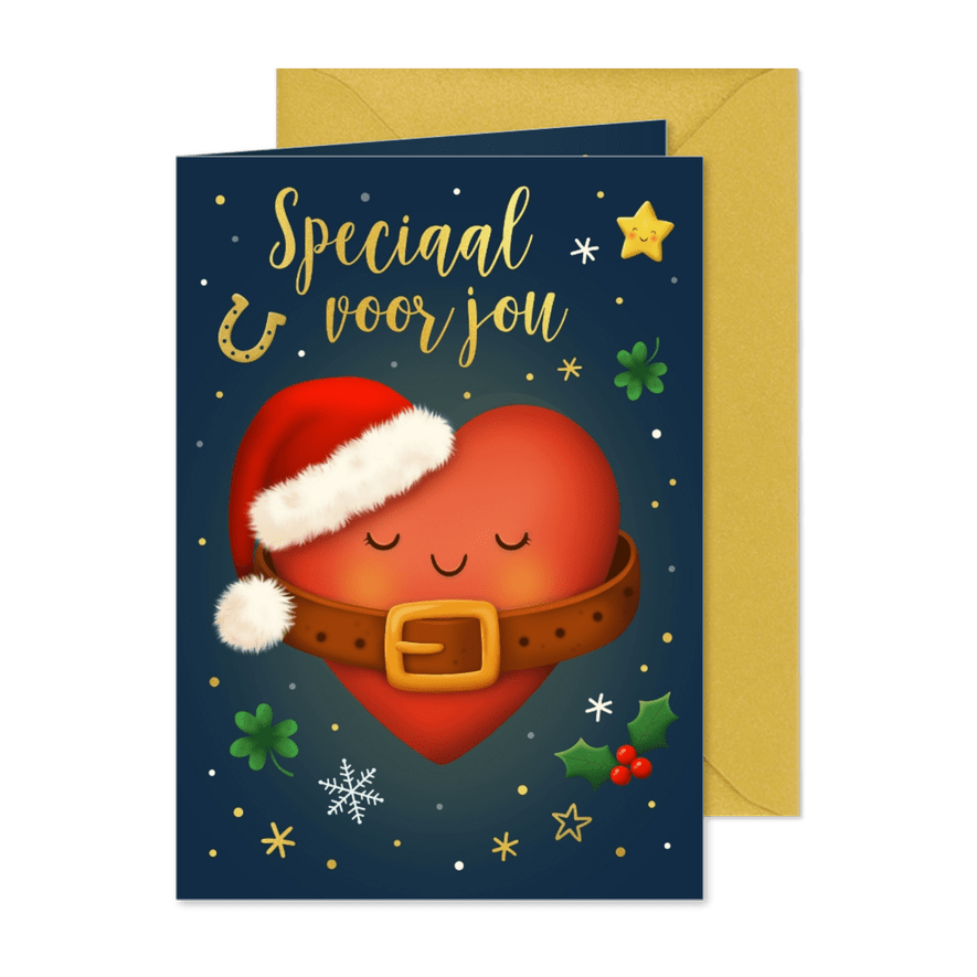 Kerstkaart winterse hart onder de riem - Kaartimpressie