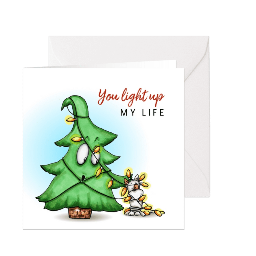 Kerstkaart You light up my life - Kaartimpressie