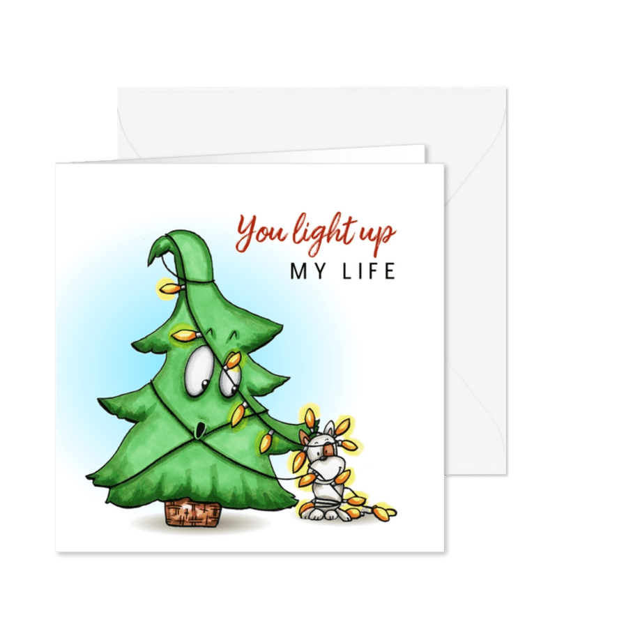 Kerstkaart You light up my life - Kaartimpressie