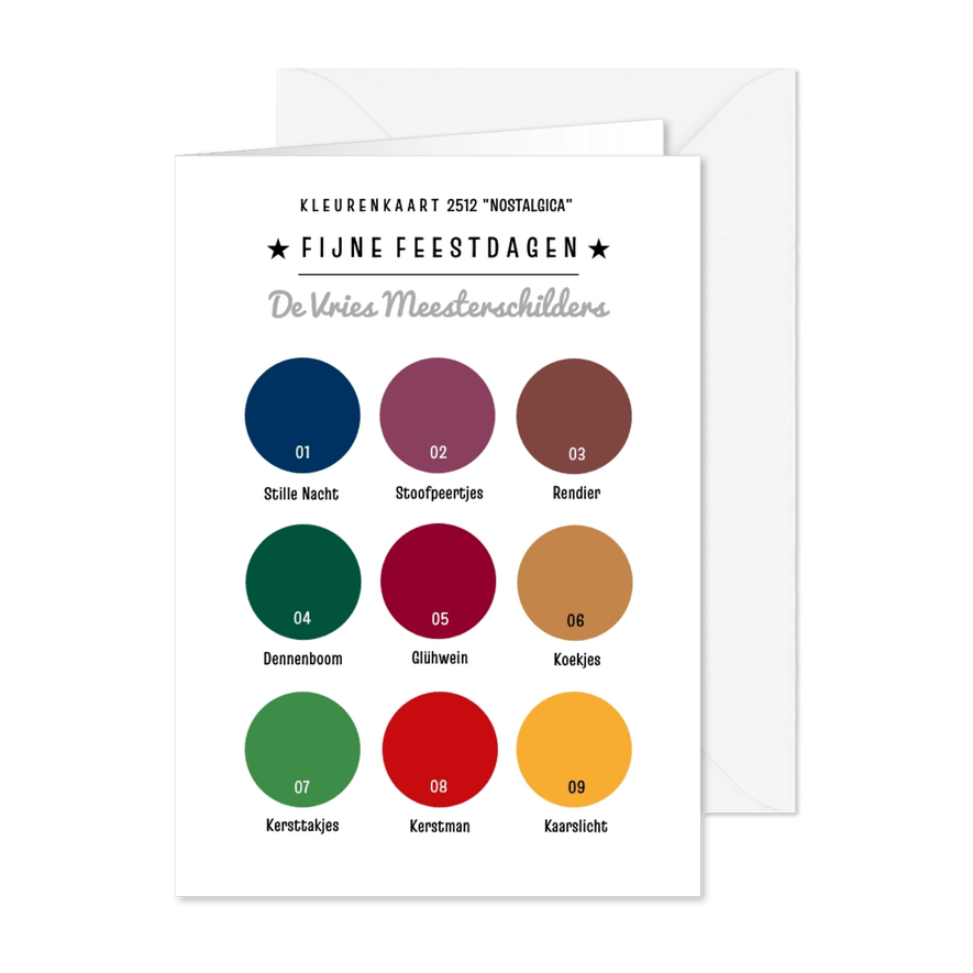 Kerstkaart zakelijk kleurenkaart verf schilder - Kaartimpressie