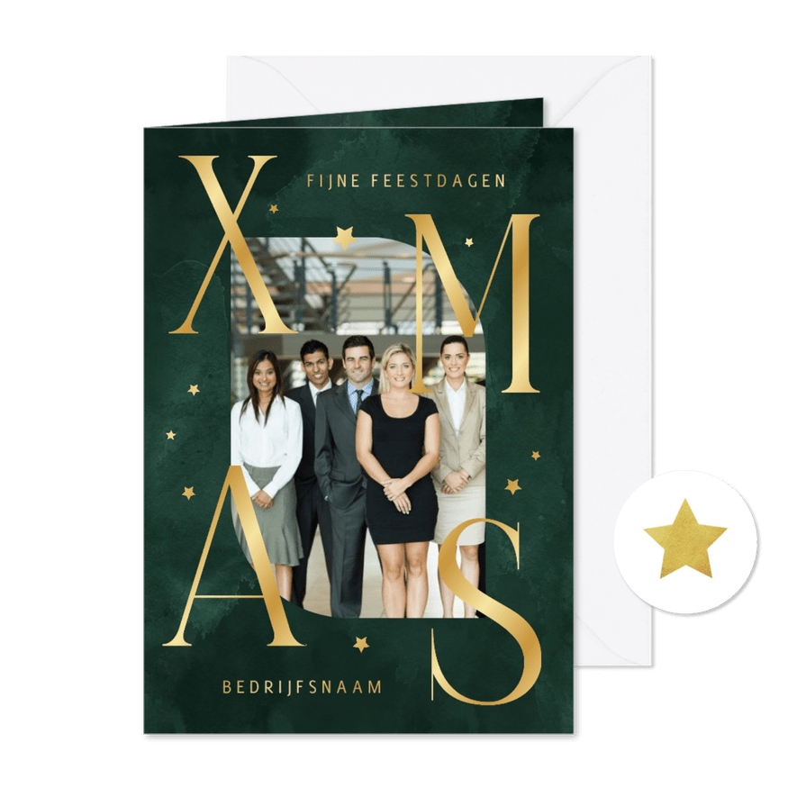 Kerstkaart zakelijk stijlvol kerst foto fijne feestdagen - Kaartimpressie