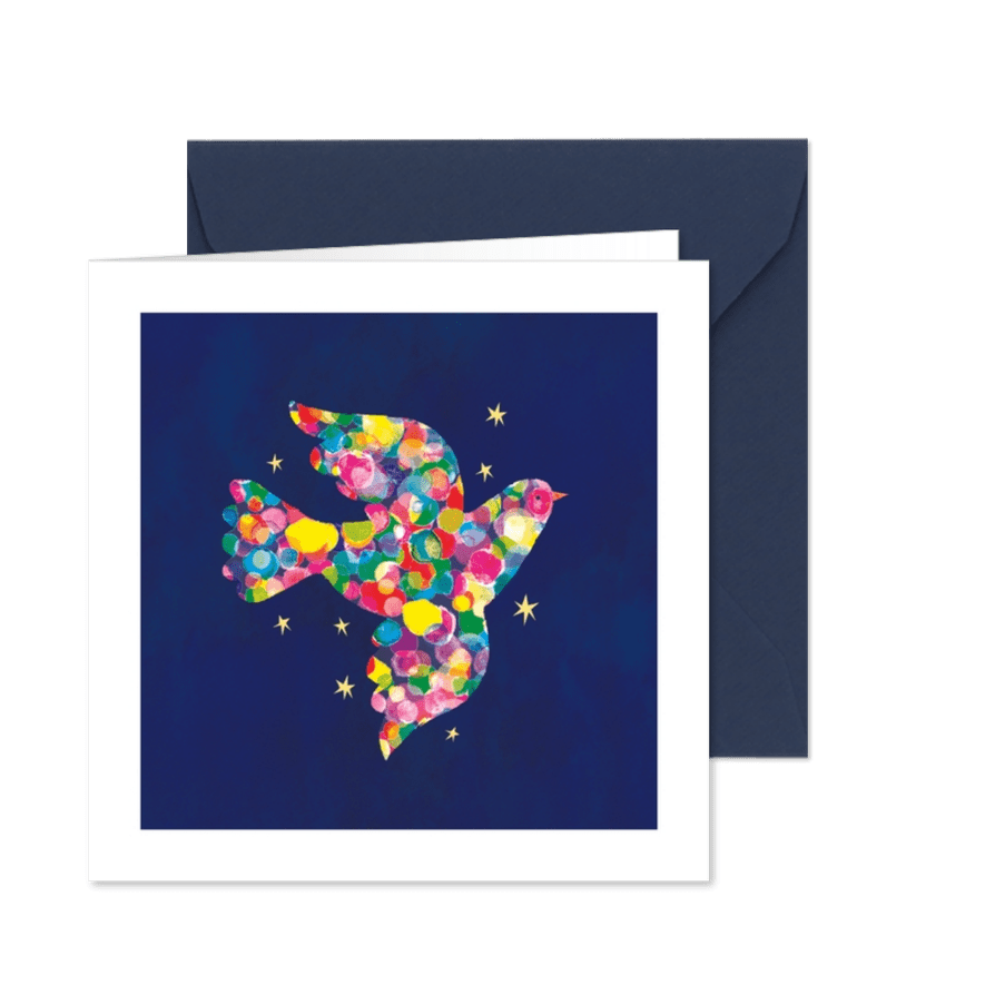 Kerstkaarten bright doves - Kaartimpressie