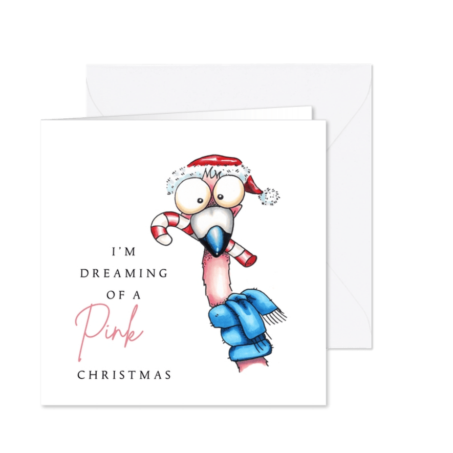 Kerstkaarten Flamingo - Kaartimpressie