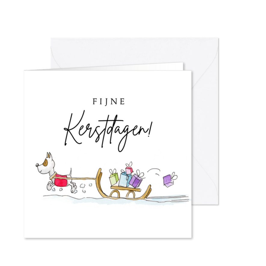 Kerstkaarten Odey met slee vol cadeautjes - Kaartimpressie