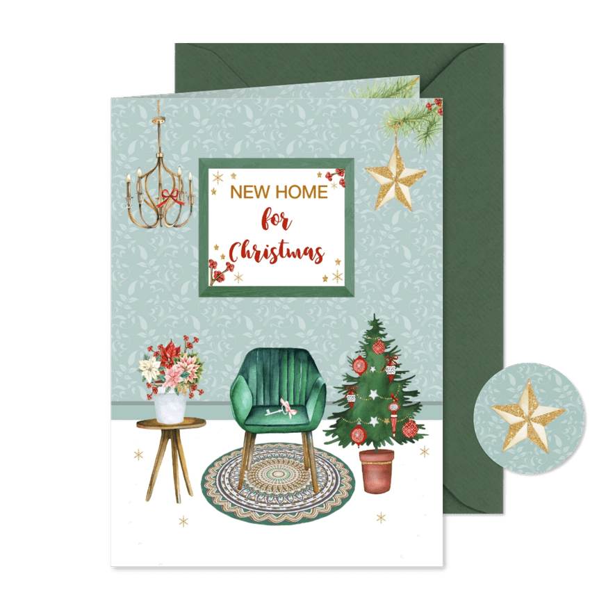 Kerstkaarten verhuisd hippe inrichting - Kaartimpressie