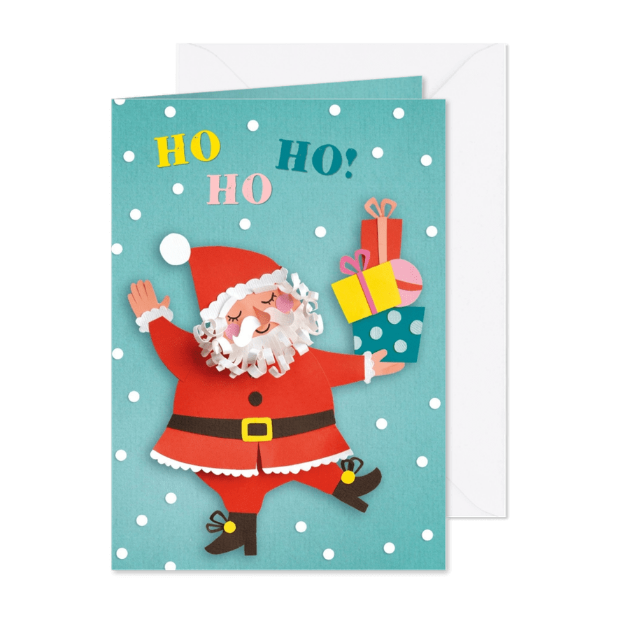 Kerstman met cadeautjes - Kaartimpressie