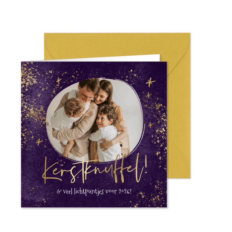 KiKa kerstkaart kerstknuffel en lichtpuntjes - Kaartimpressie