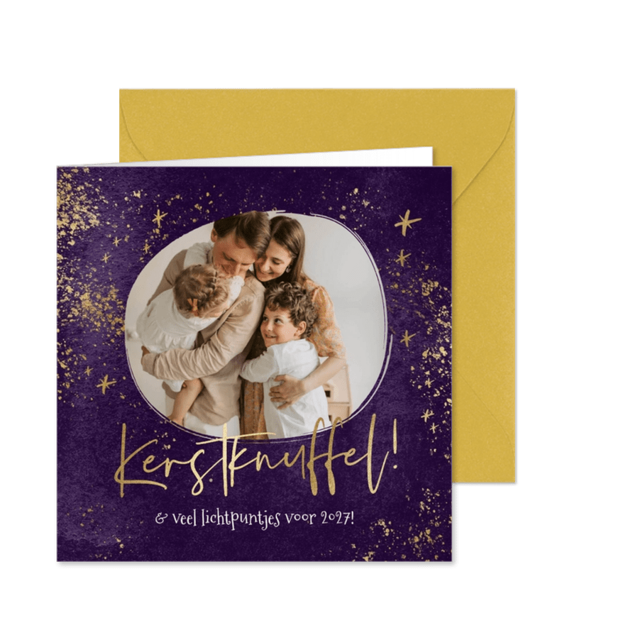 KiKa kerstkaart kerstknuffel en lichtpuntjes - Kaartimpressie
