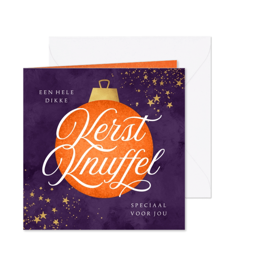 KiKa kerstknuffel kerstkaart met kerstbal def - Kaartimpressie