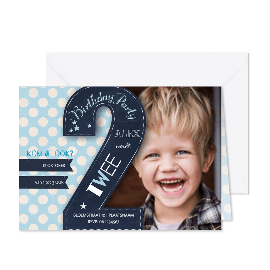 Kinderfeestje 2 jaar jongen - CD - Kaartimpressie