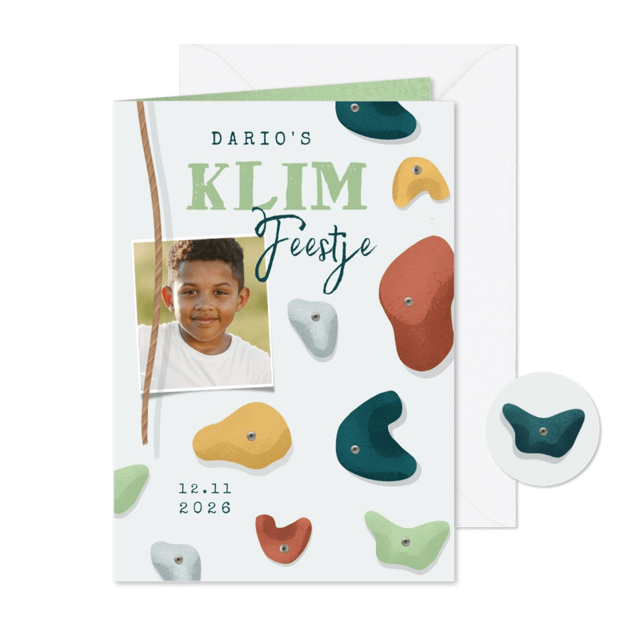 Kinderfeestje actief klimmen indoor foto  - Kaartimpressie