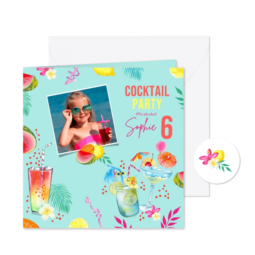 Kinderfeestje cocktail foto - Kaartimpressie