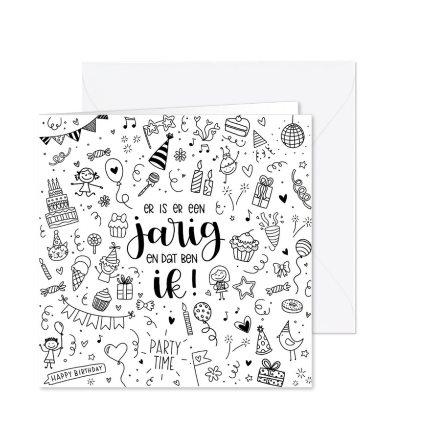Kinderfeestje - Er is er een jarig en dat ben ik! - Kaartimpressie