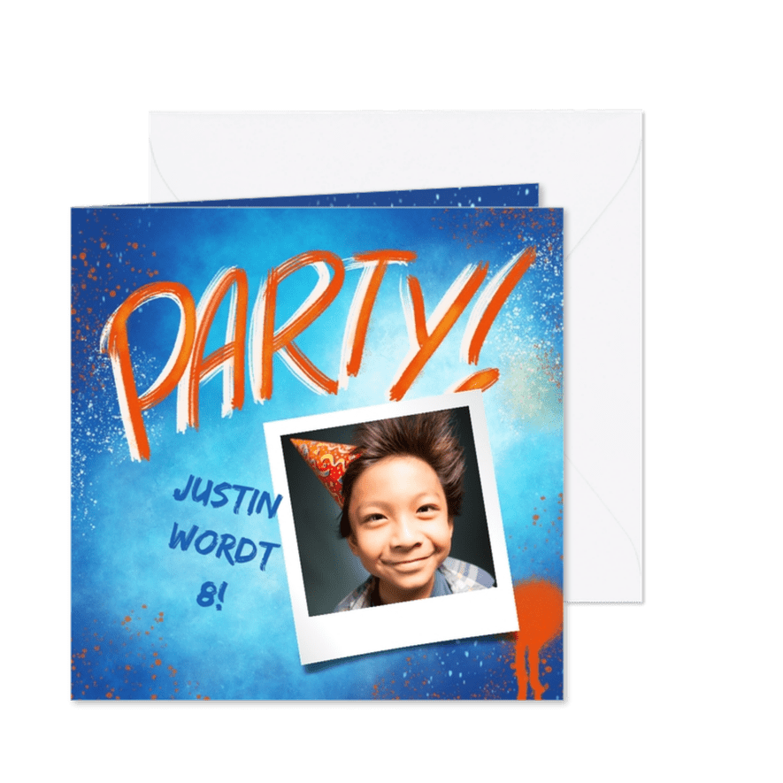 Kinderfeestje jongen galaxy - Kaartimpressie